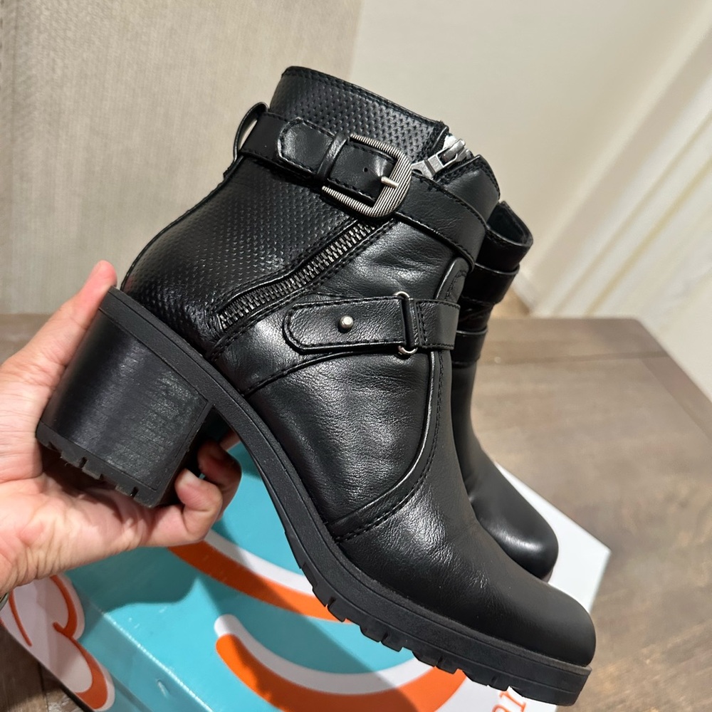 BareTraps Black Ankle Booties with Buckle Detail